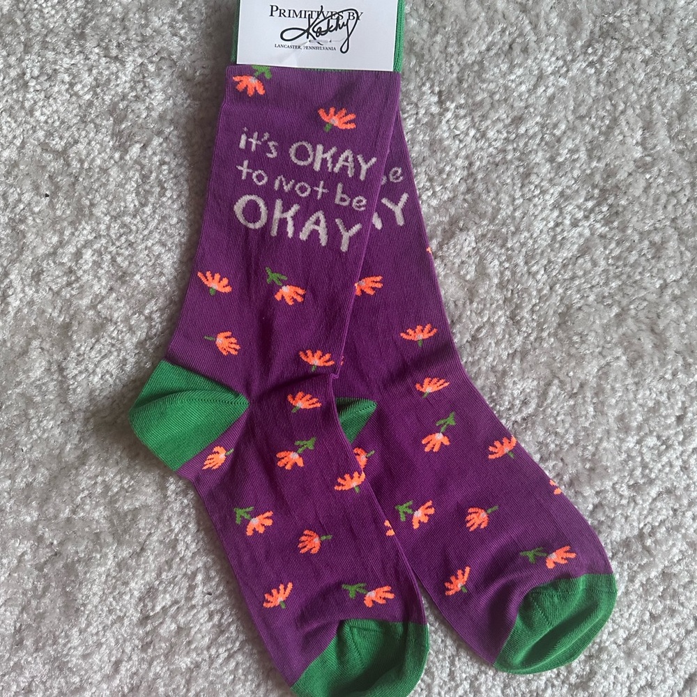 Primitives by Kathy- It's Okay To Not Be Okay Socks